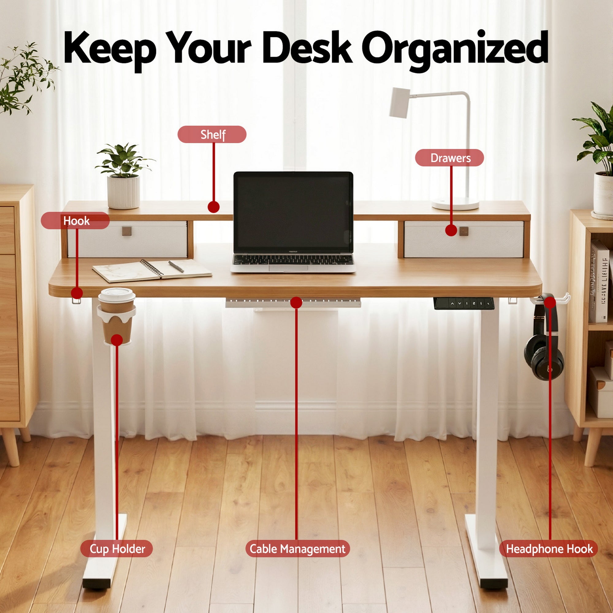 Artiss Electric Standing Desk Height Adjustable Sit Stand Desk Home Office Bedworld