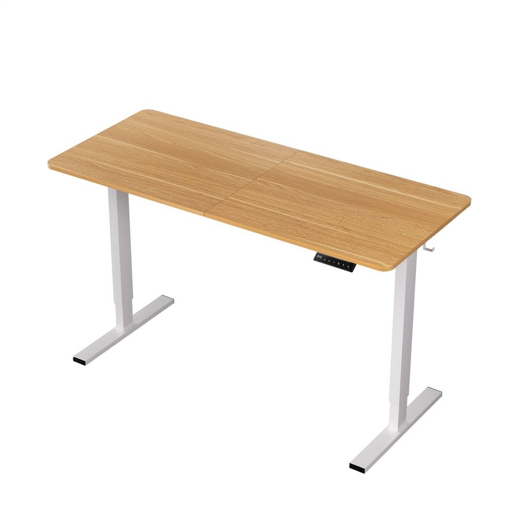 Artiss Standing Desk Height Adjustable 140cm Ergonomic Office Desk Oak Bedworld
