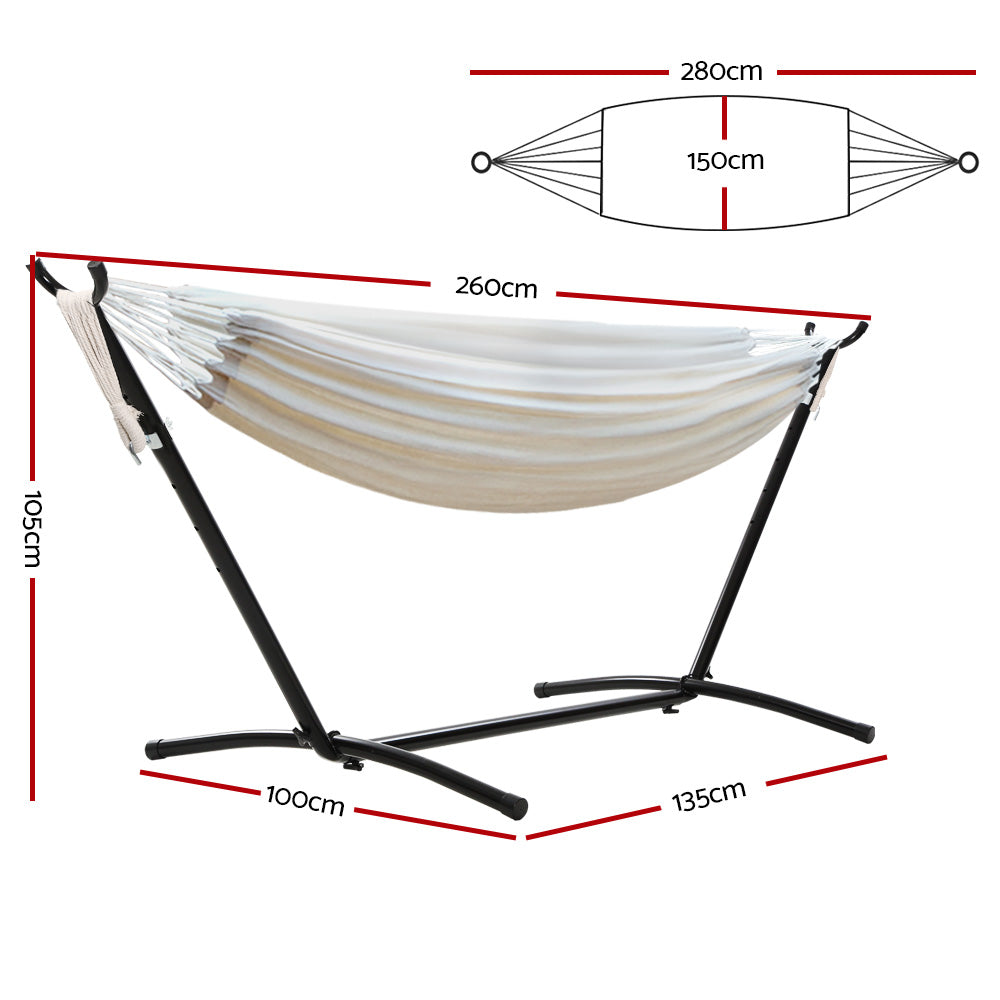 Gardeon Hammock Bed Camping Chair Outdoor Lounge Single Cotton