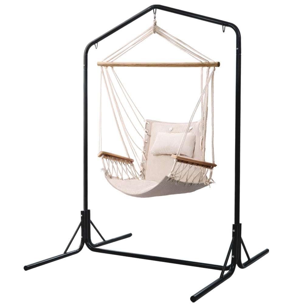 Stand Swing Hanging Hammock Garden Cream