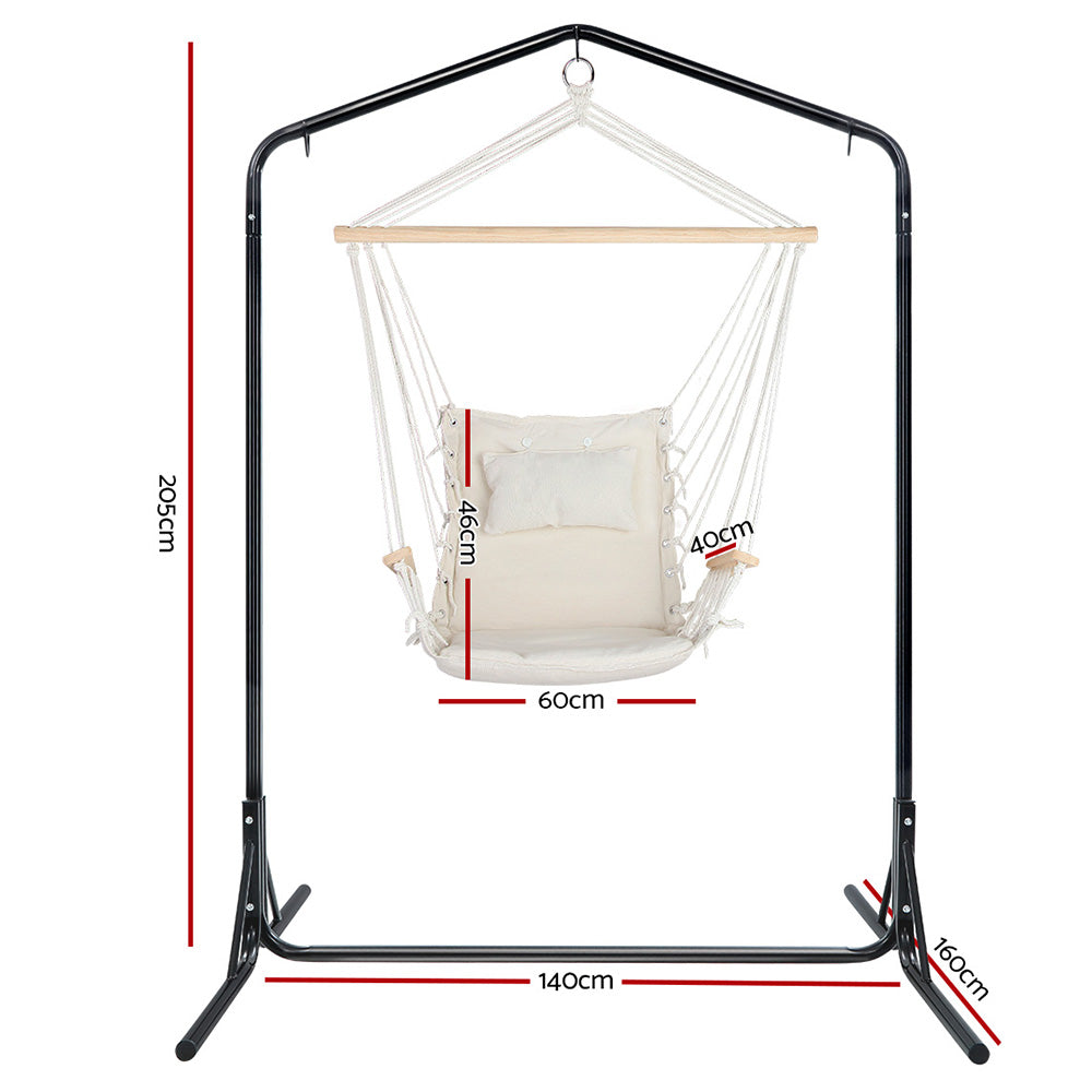 Stand Swing Hanging Hammock Garden Cream
