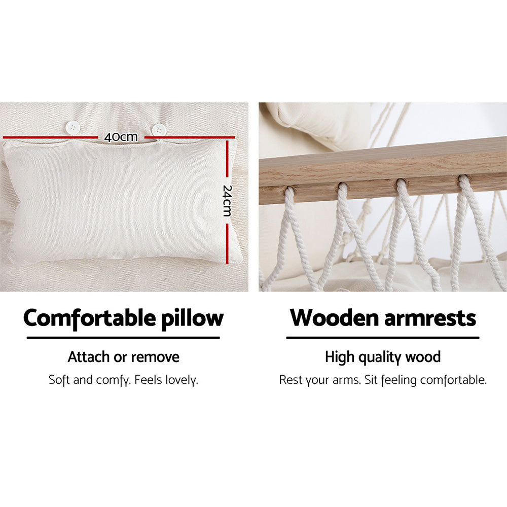 Stand Swing Hanging Hammock Garden Cream