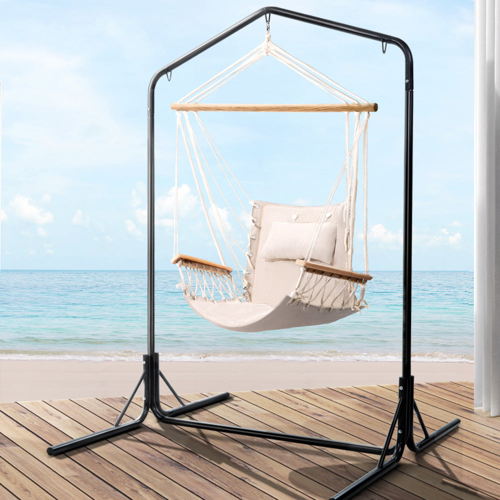 Stand Swing Hanging Hammock Garden Cream