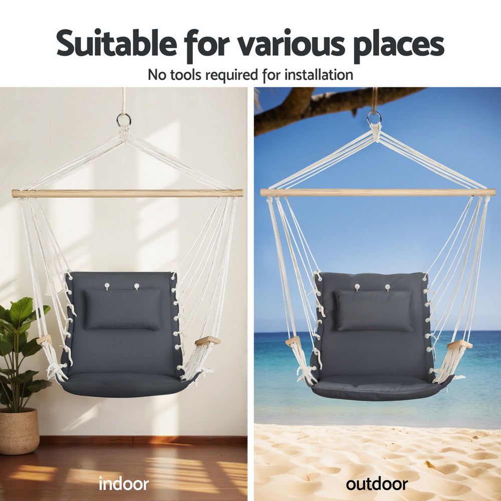 Heavy-Duty Steel Stand Hammock Chair - Gardeon