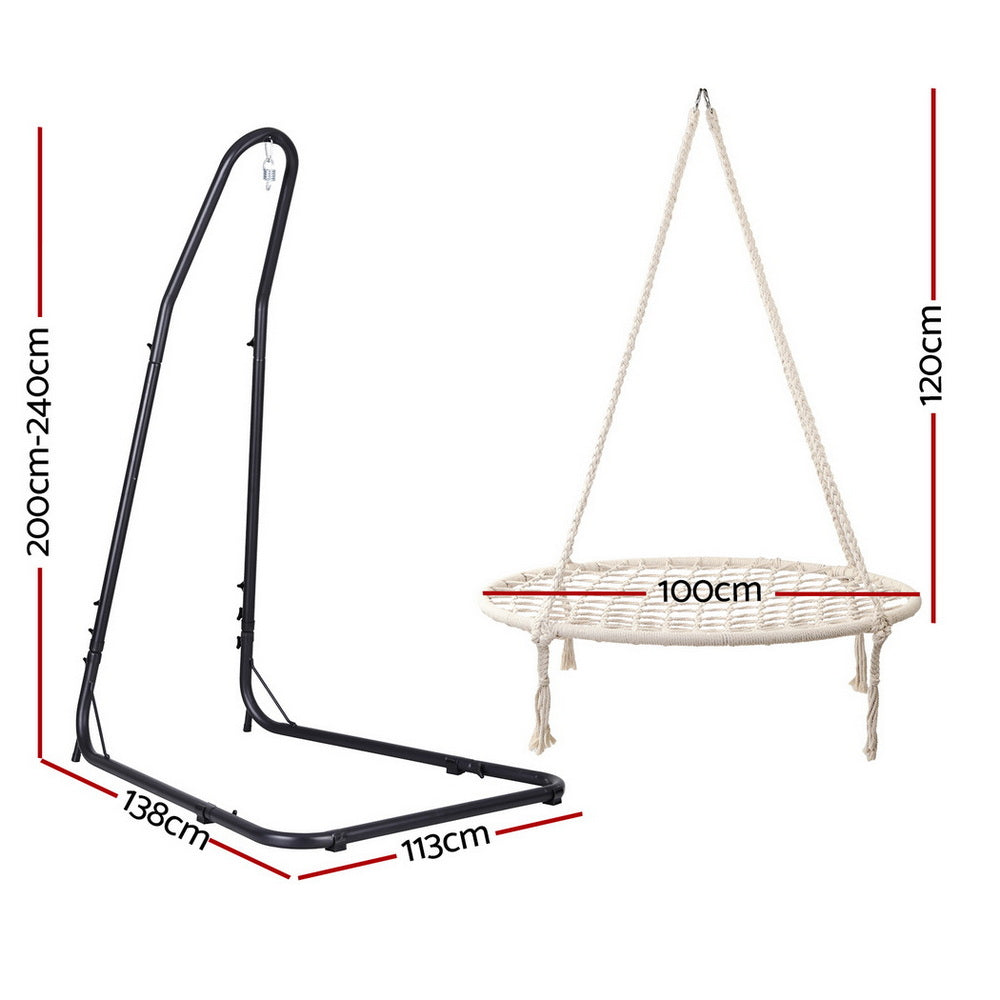 Steel Stand Hanging Hammock Chair - Gardeon