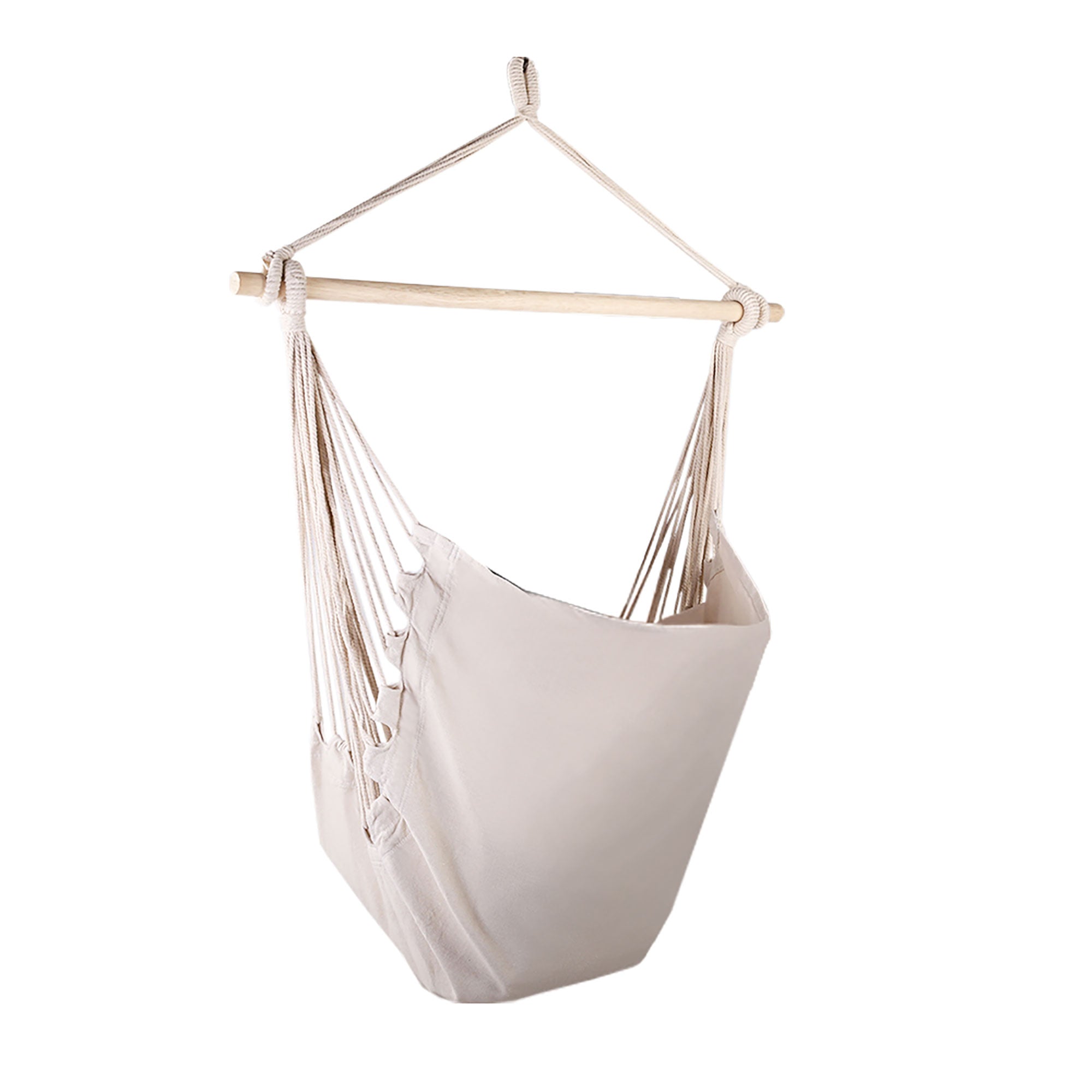 Gardeon Hammock Chair Outdoor Camping Hanging Hammocks Cushion Pillow Cream