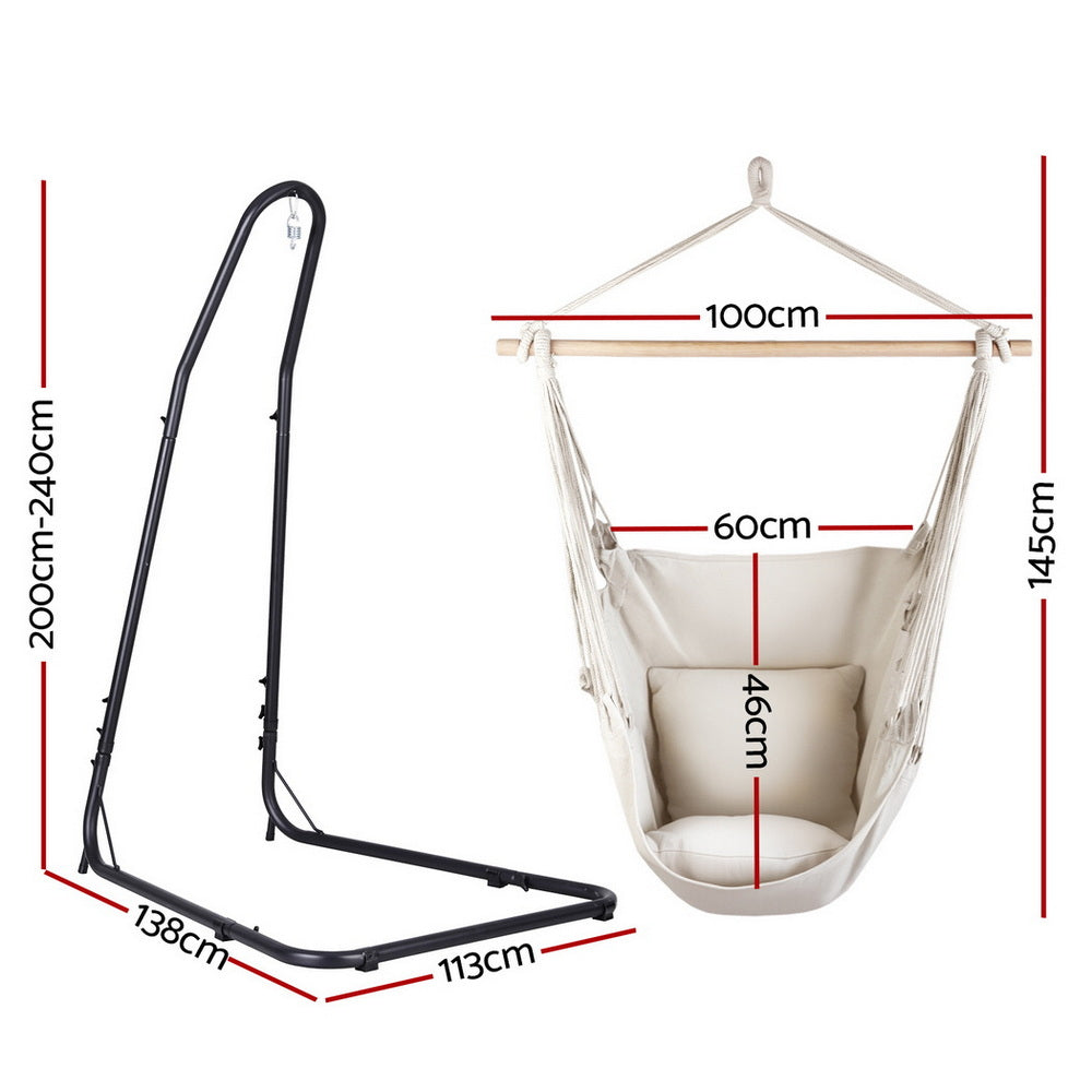 Deluxe Hammock Chair with Heavy-Duty Steel Stand