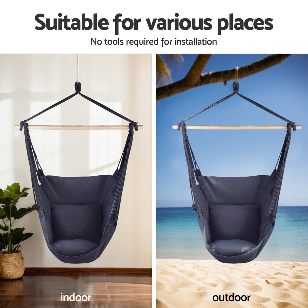 Gardeon Hammock Chair - Heavy-Duty Steel Stand