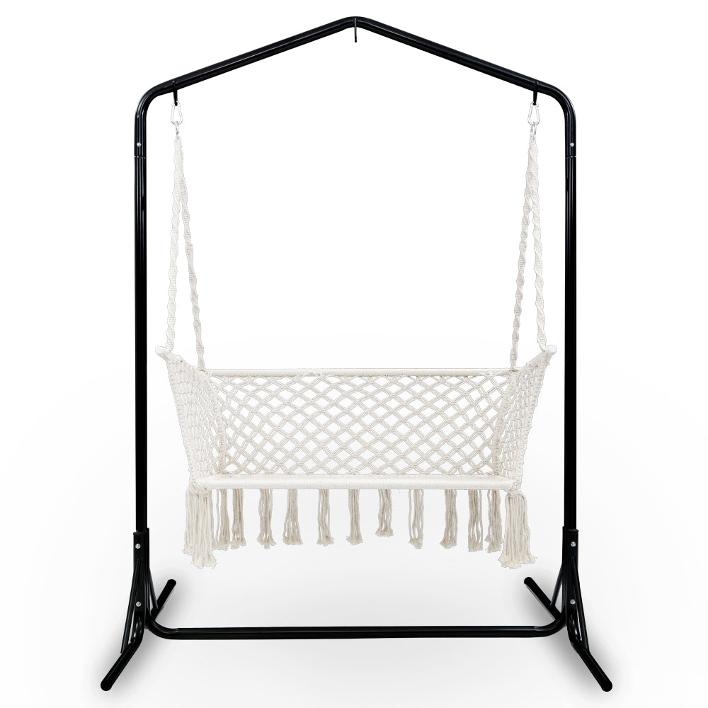 Stand Macrame Outdoor Garden 2 Seater Cream