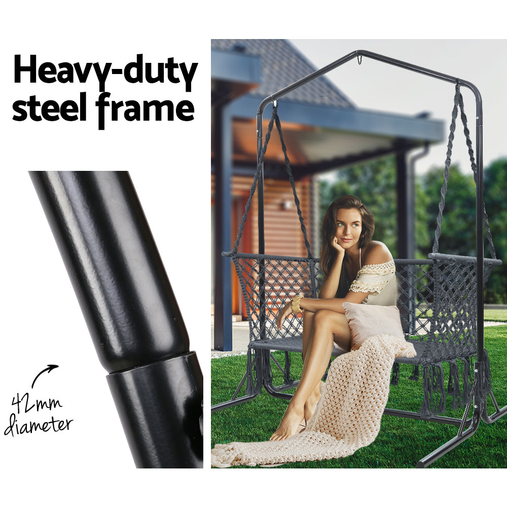 Stand Macrame Outdoor Garden 2 Seater Cream