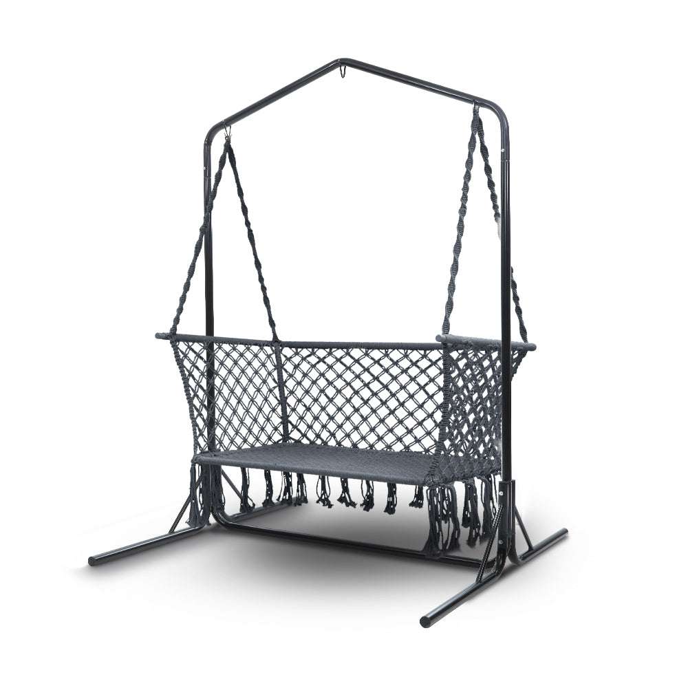 Stand Macrame Outdoor Garden 2 Seater Grey