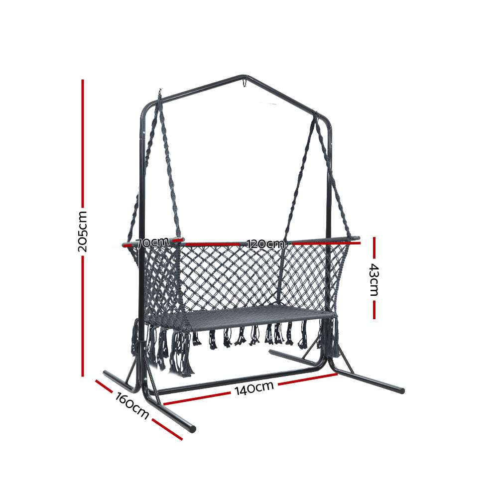 Stand Macrame Outdoor Garden 2 Seater Grey