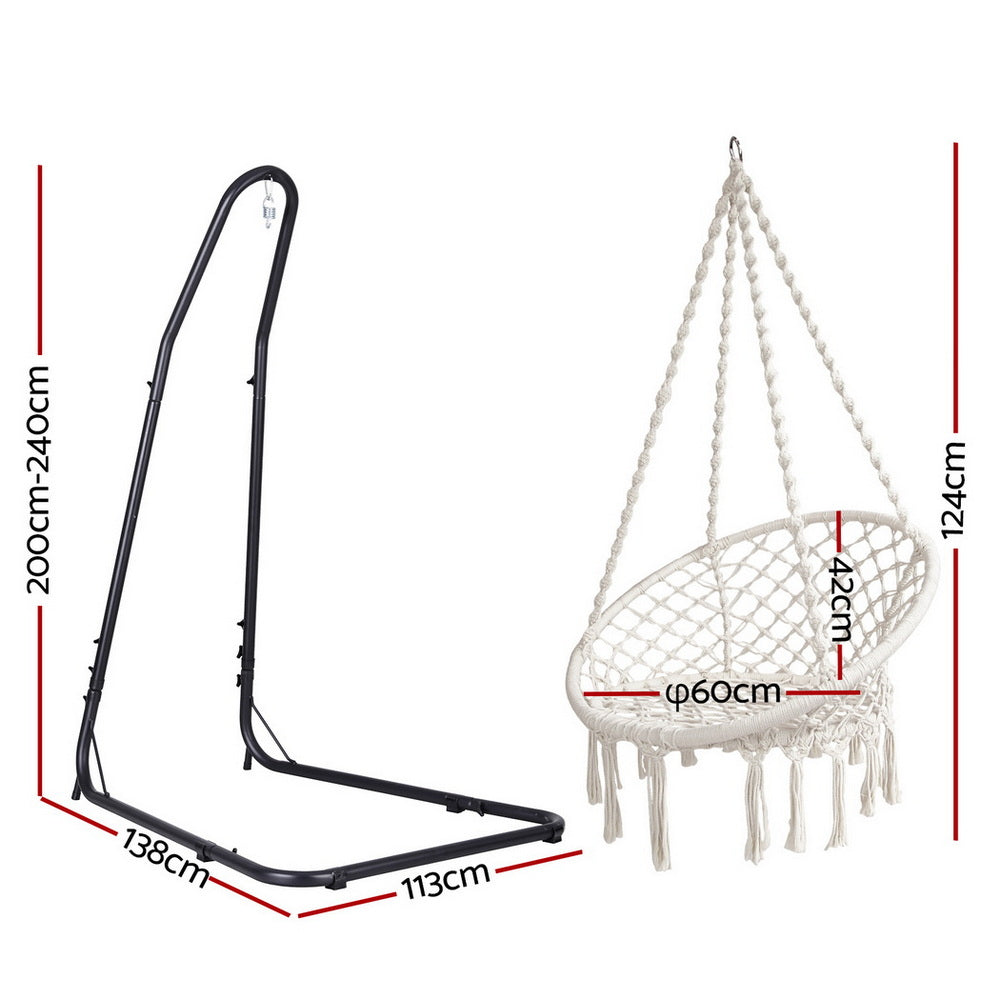 Gardeon Hanging Hammock Chair with Steel Stand