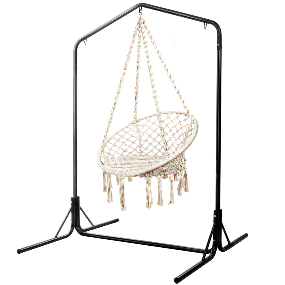 Stand Cotton Swing Relax Hanging 124CM Cream