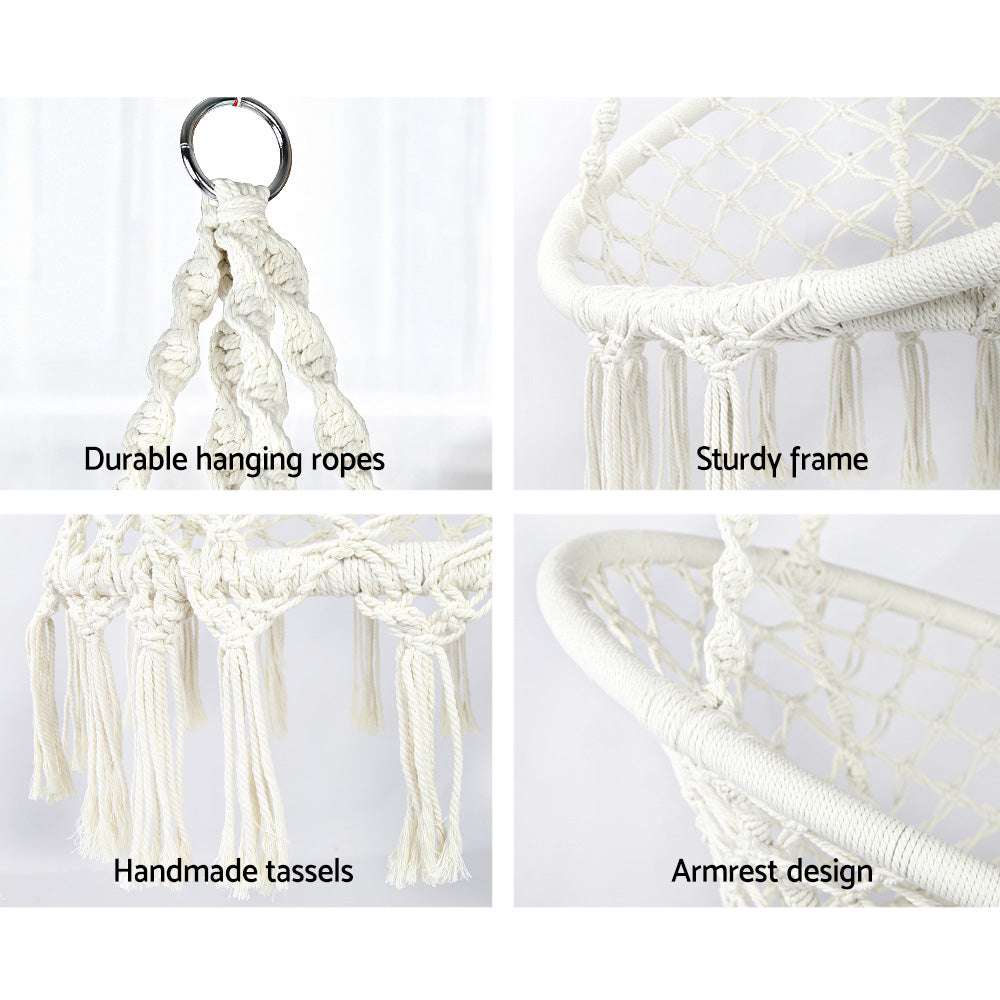 Stand Cotton Swing Relax Hanging 124CM Cream