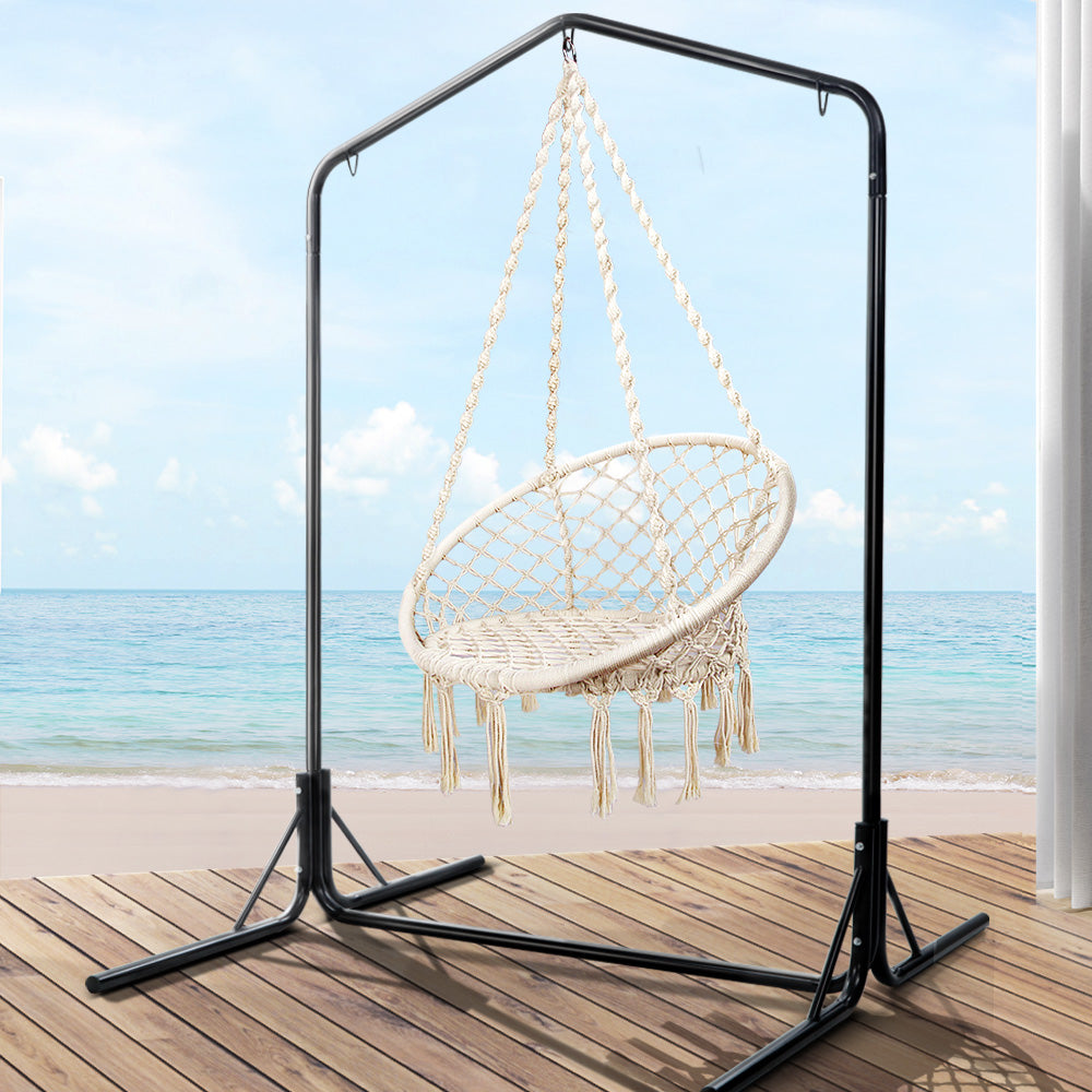 Stand Cotton Swing Relax Hanging 124CM Cream