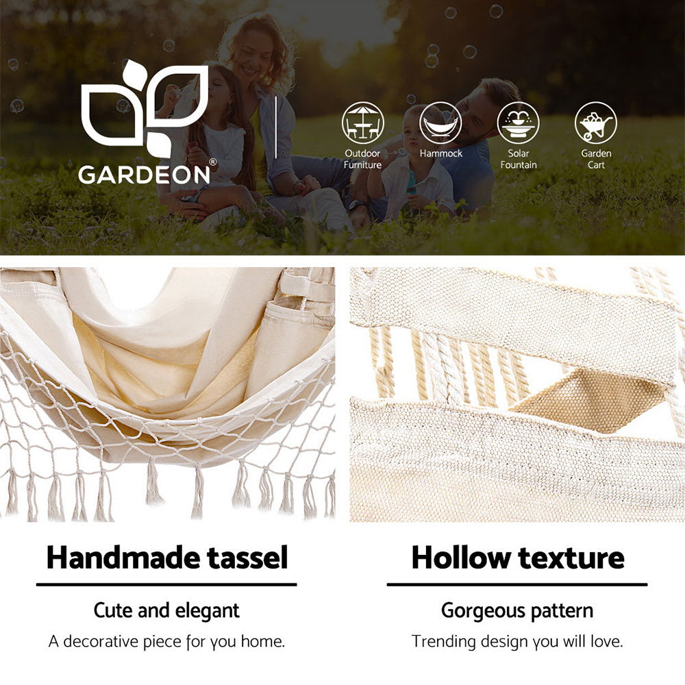 Steel Stand Hanging Outdoor Tassel Cream