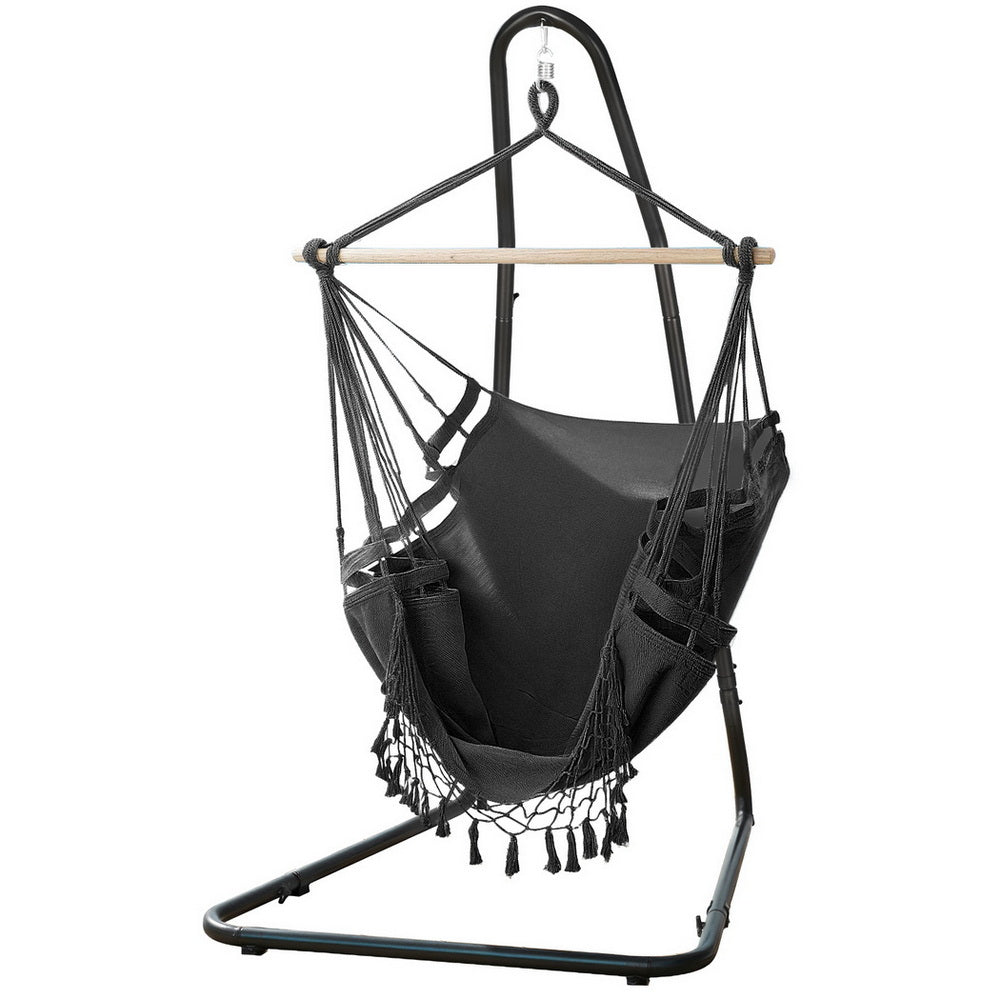 Gardeon Hanging Chair with Steel Stand