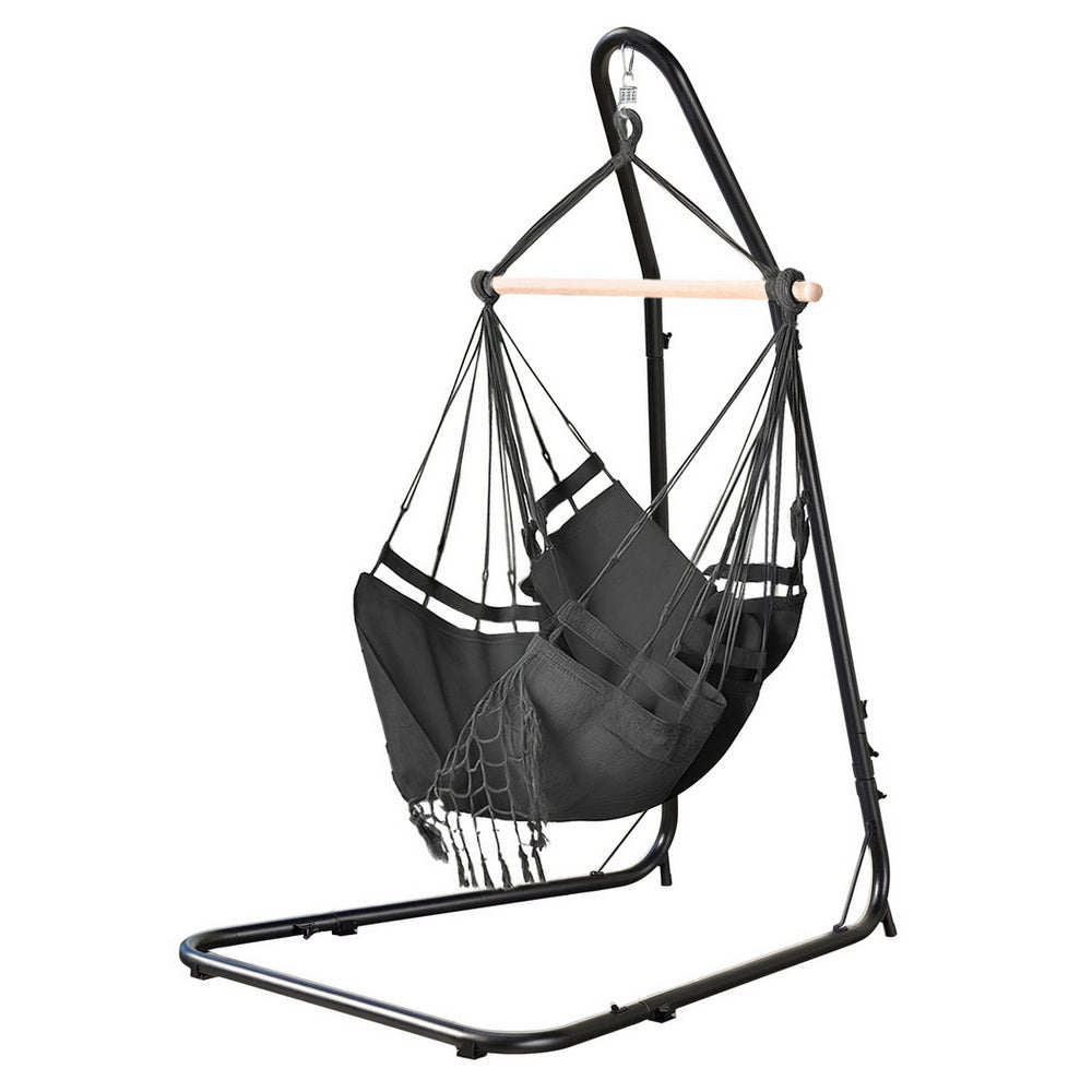 Gardeon Hanging Chair with Steel Stand