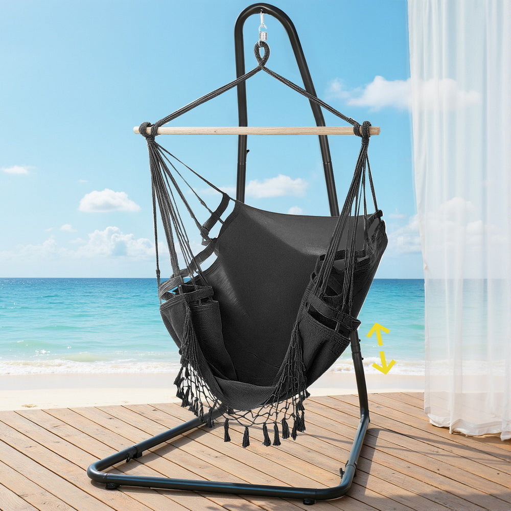 Gardeon Hanging Chair with Steel Stand