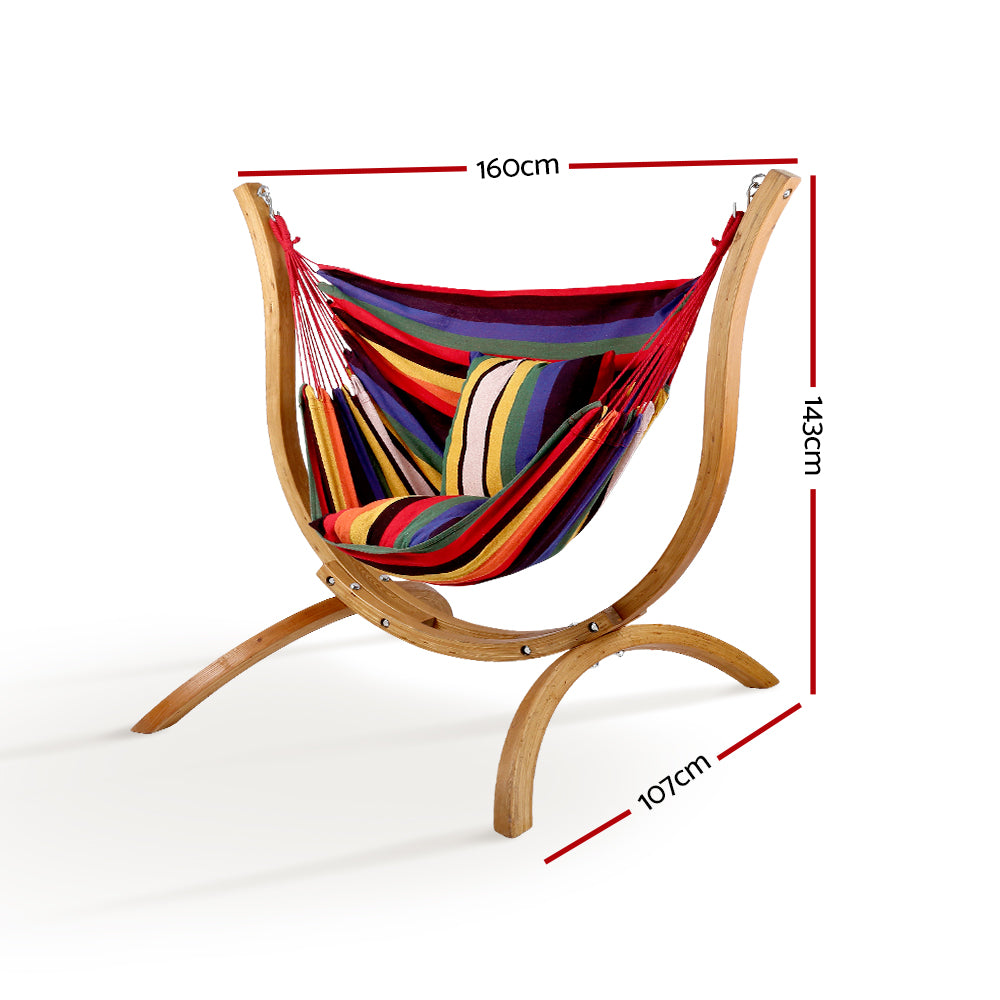 Gardeon Hammock Chair Timber Outdoor Furniture Camping
