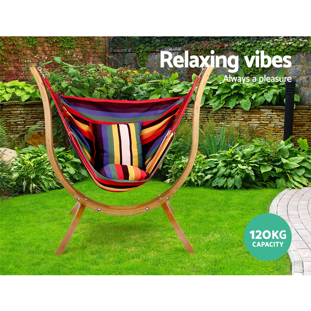 Gardeon Hammock Chair Timber Outdoor Furniture Camping