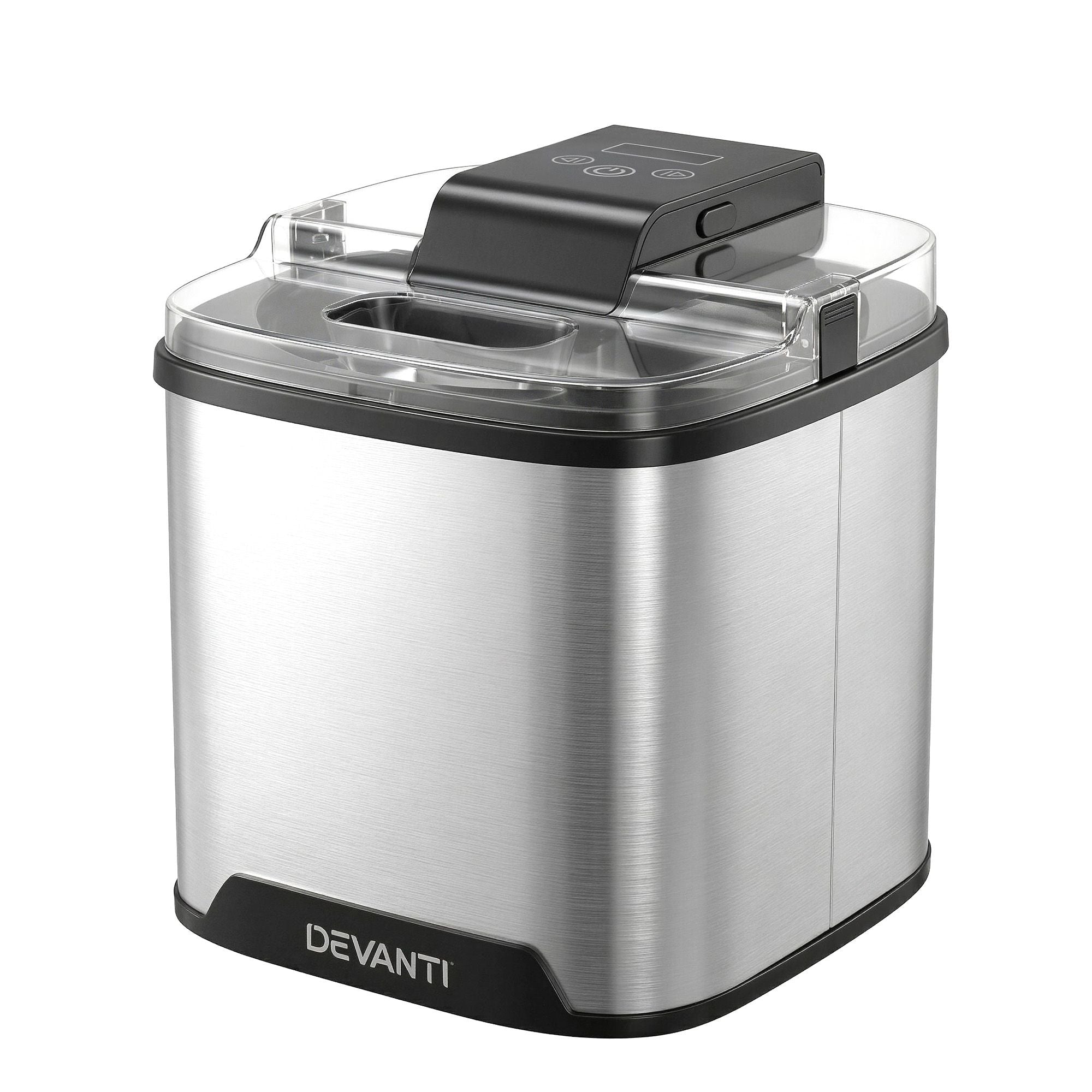 Devanti Ice Cream Maker Machine 2L Homemade Gelato Sorbet Frozen Drinks Sliver Bedworld