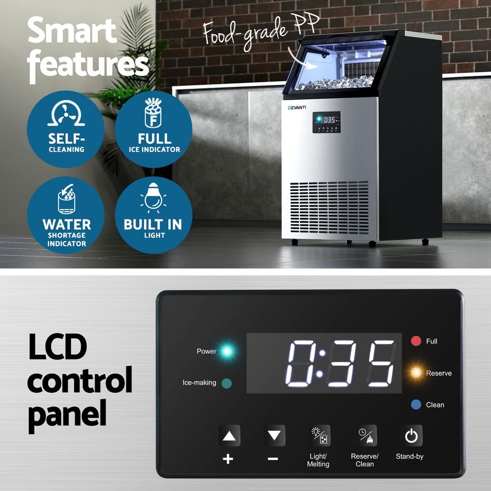 Devanti 60kg Ice Maker Commercial Machine Bedworld