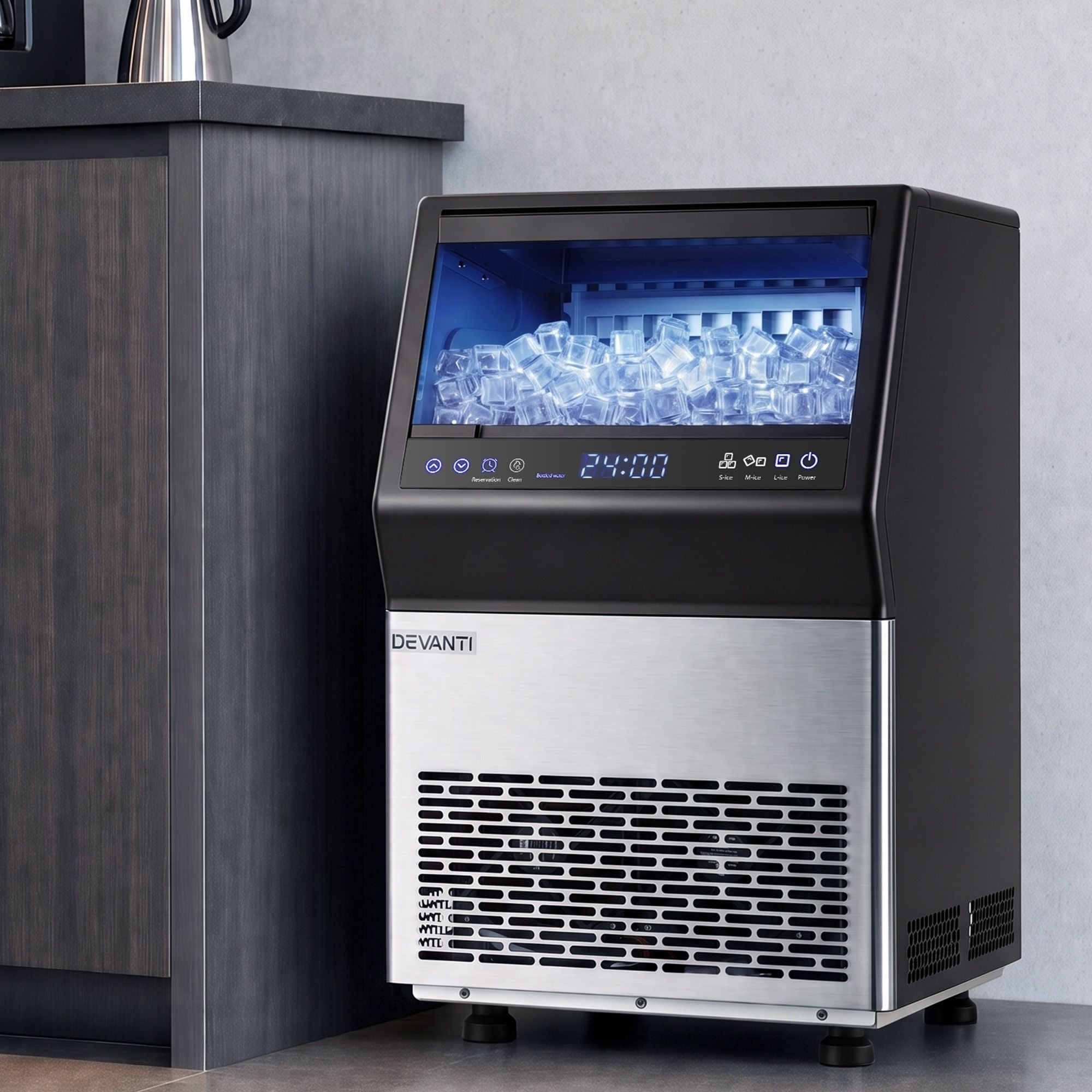 Devanti 35kg Commercial Ice Maker Freestanding Ice Cube Machine Bedworld