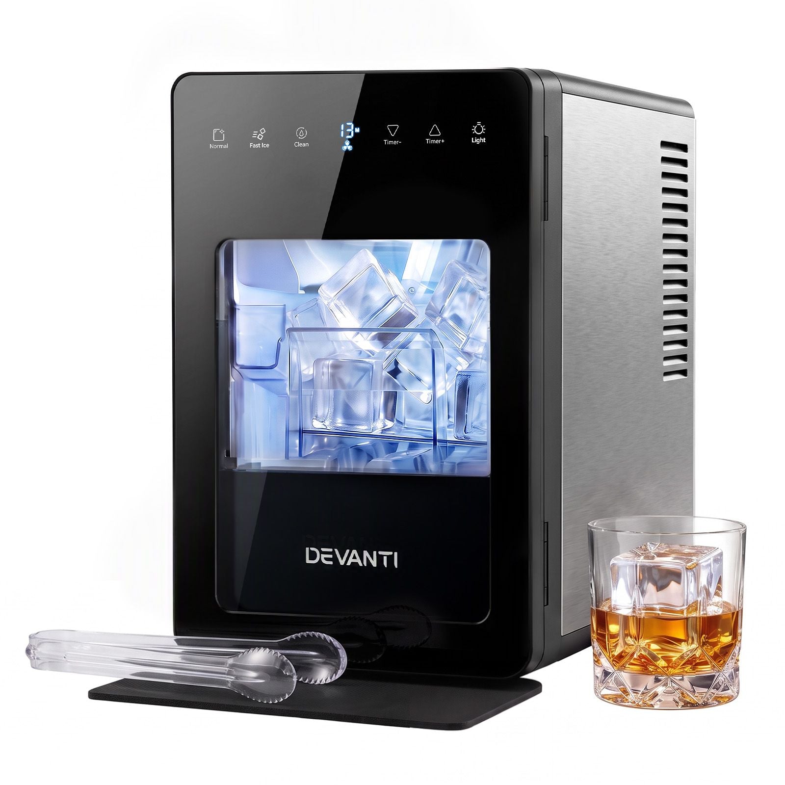 Devanti Ice Maker 5cm Large Ice Cubes Countertop Machine 150pcs/24h for Home Bedworld