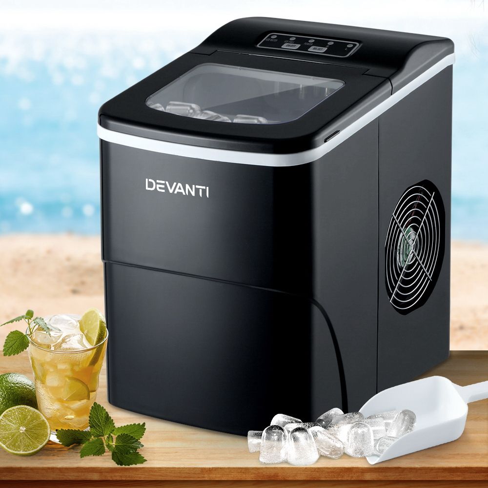 Devanti 12kg Ice Maker Machine Black Bedworld
