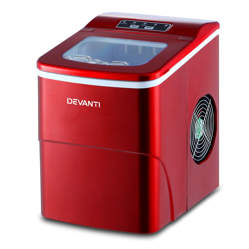 Devanti 12kg Ice Maker Machine Red Bedworld