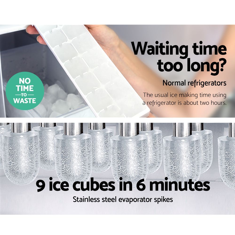 Devanti 12kg Ice Maker Machine Red Bedworld