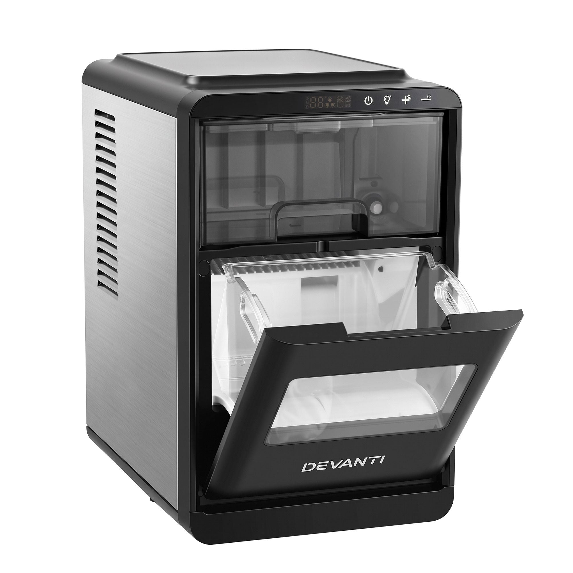 Devanti Ice Maker Crescent Ice 16pcs Countertop Machine 12KG/24H for Home Bedworld