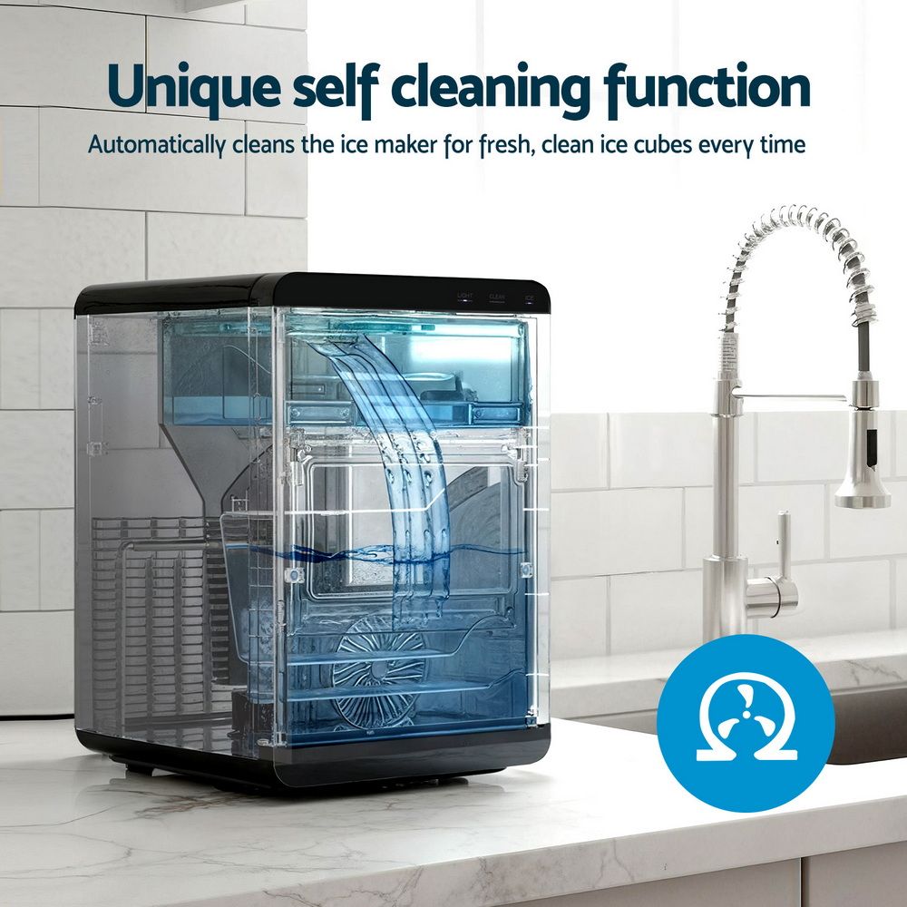 Devanti Ice Maker Machine 20kg Chewable Nugget Ice Countertop w/Self Cleaning Bedworld