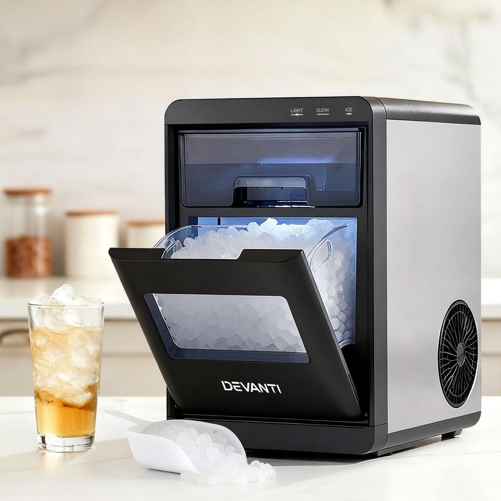 Devanti Ice Maker Machine 20kg Chewable Nugget Ice Countertop w/Self Cleaning Bedworld
