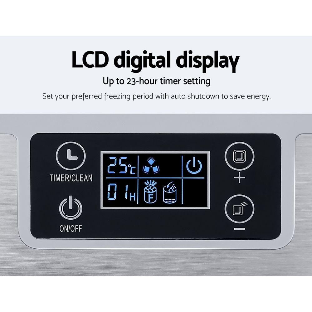Devanti 20kg Ice Maker Machine Stainless Steel Bedworld