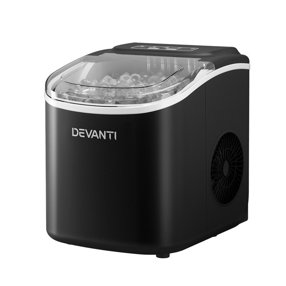Devanti 12kg Ice Maker Machine w/Self Cleaning Black Bedworld