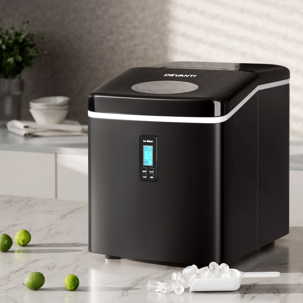 Devanti 15kg Ice Maker Machine Black Bedworld