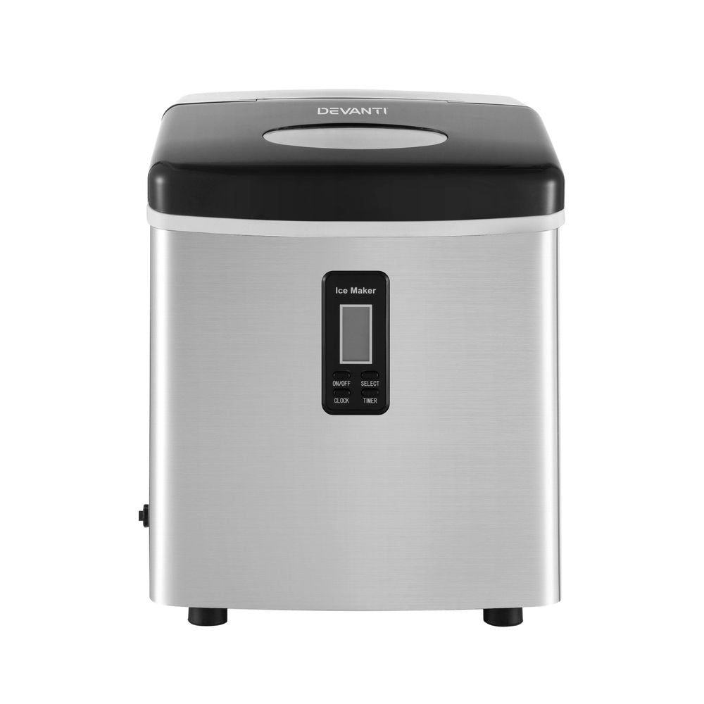 Devanti 15kg Ice Maker Machine Silver Bedworld