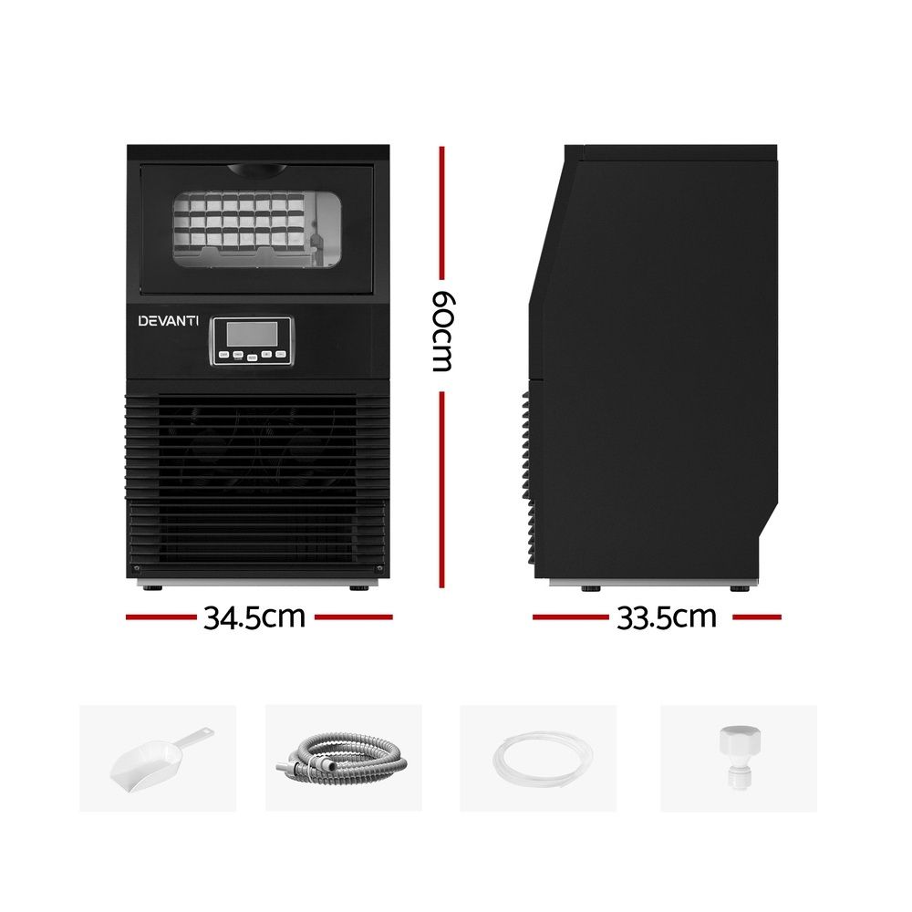 Devanti Commercial Ice Maker Cube Machine 30kg Bedworld
