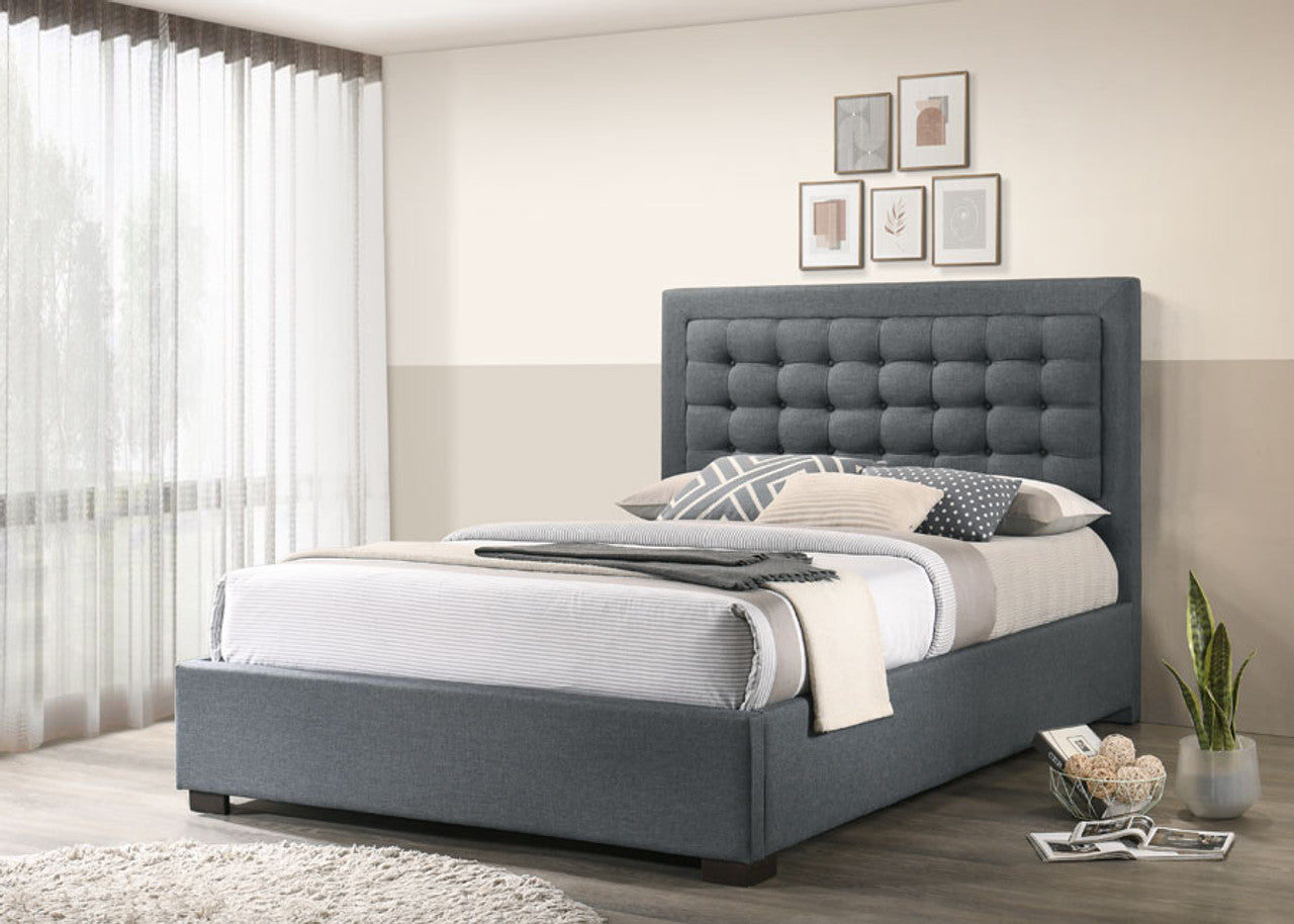 Jacaranda Fabric Upholstered Bed Frame With Storage Drawer