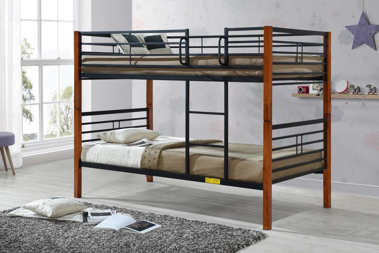 Julius Metal Wood Bunk Bed