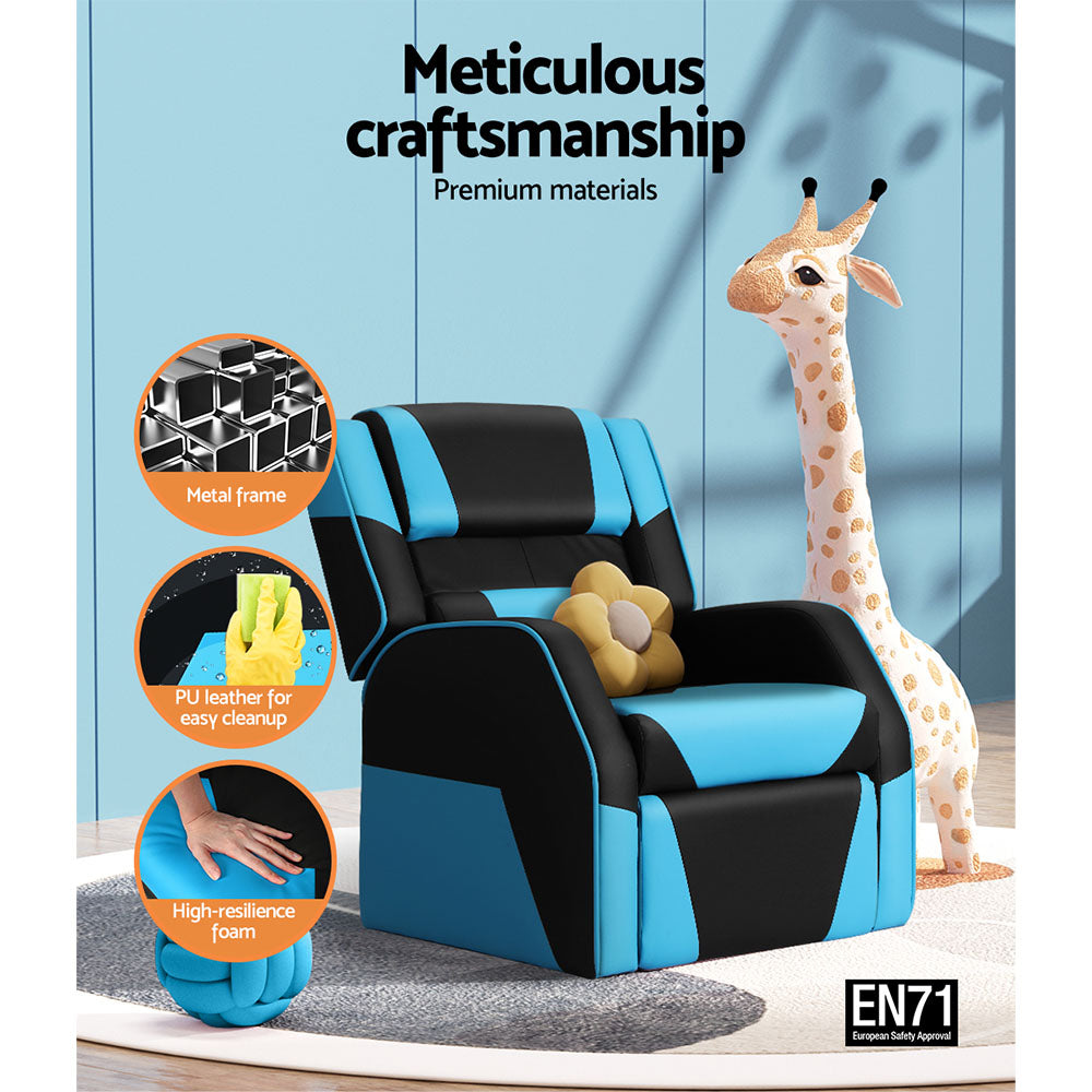 Children's Armchair - Keezi Kids PU Leather Recliner