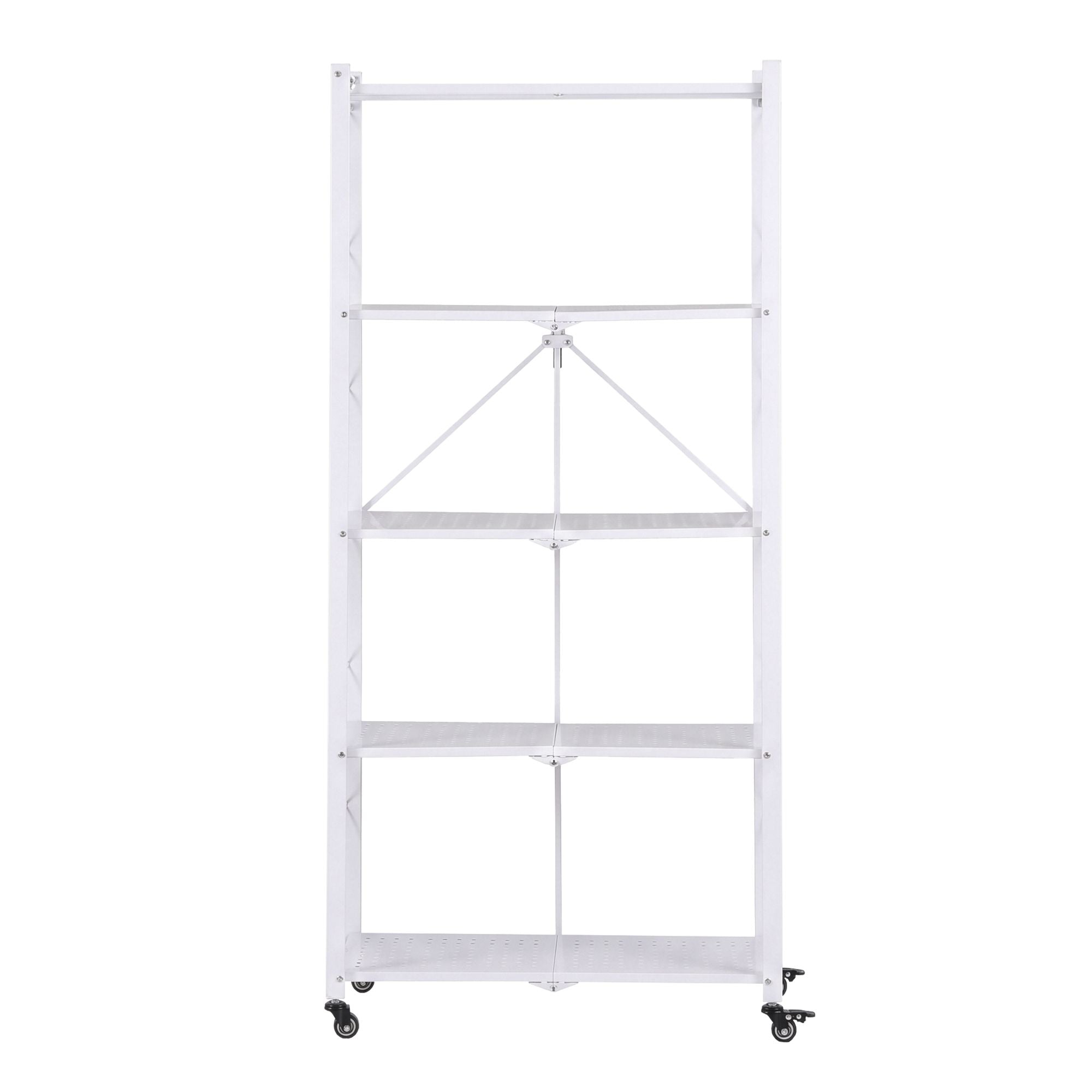 Artiss 5-Tier Foldable Kitchen Bakers Rack 71x160cm Microwave Stand White Bedworld