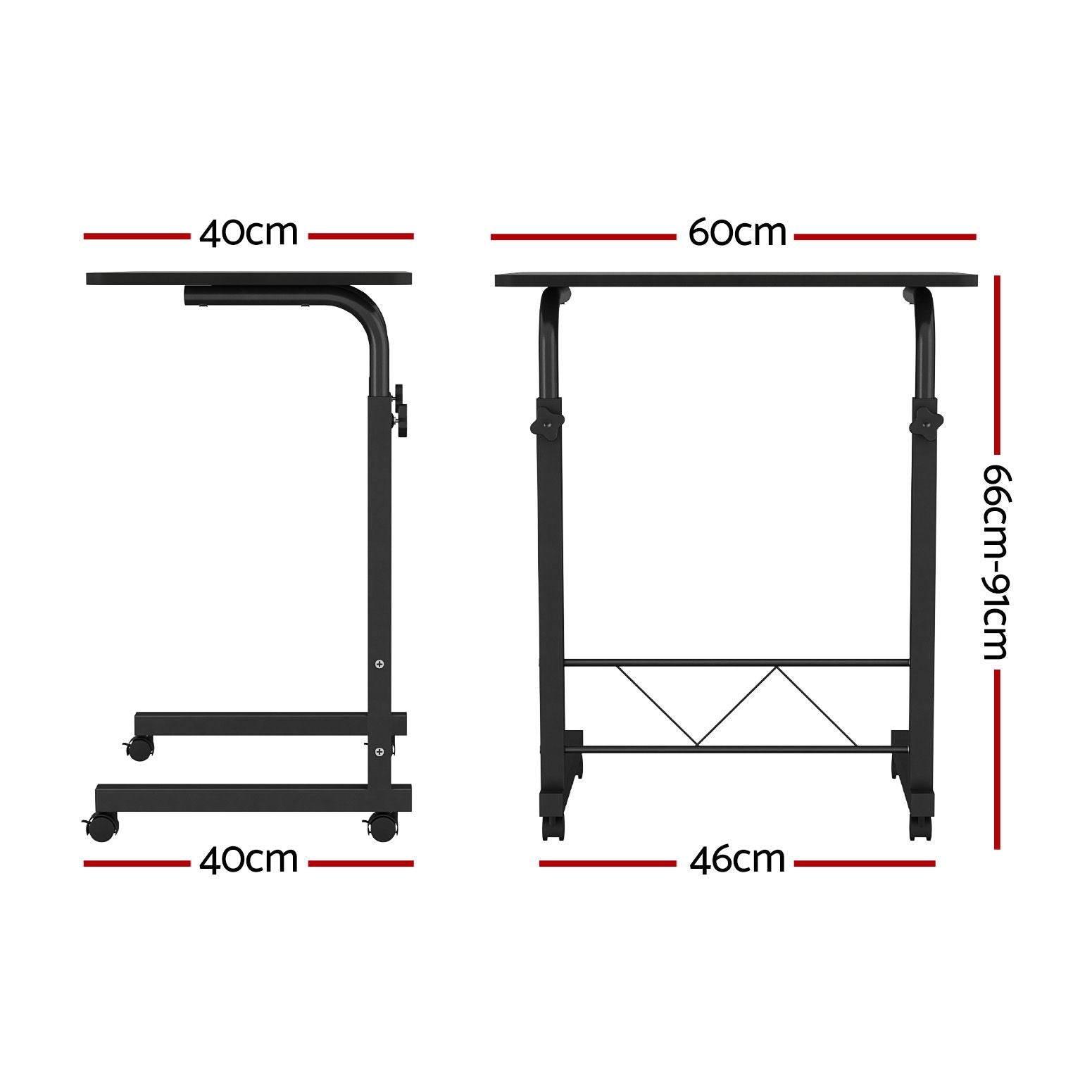 Artiss Laptop Desk Table Adjustable 60CM Black Bedworld