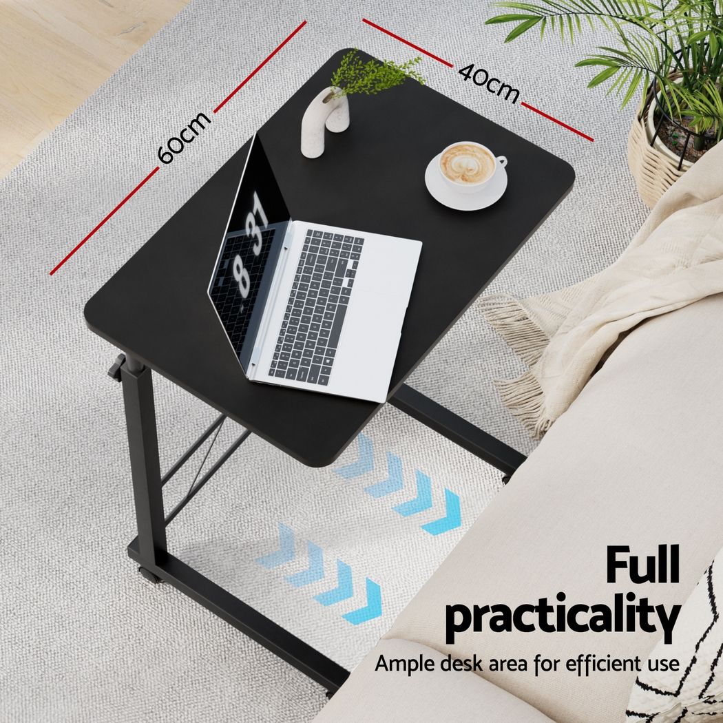 Artiss Laptop Desk Table Adjustable 60CM Black Bedworld