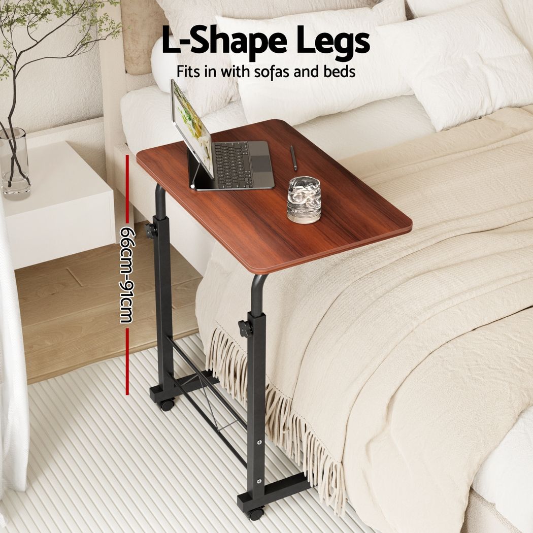 Artiss Laptop Desk Table Adjustable 60CM Dark Wood Bedworld