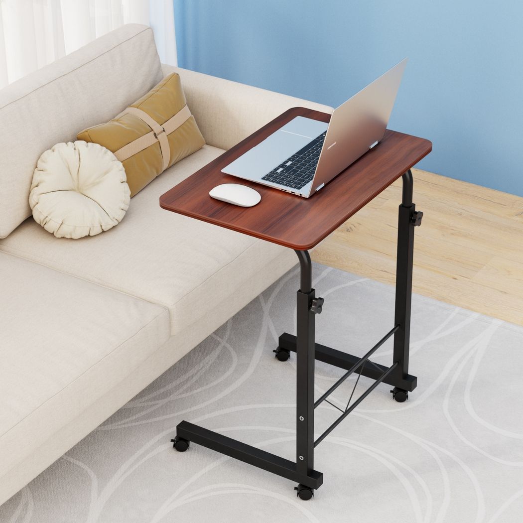 Artiss Laptop Desk Table Adjustable 60CM Dark Wood Bedworld