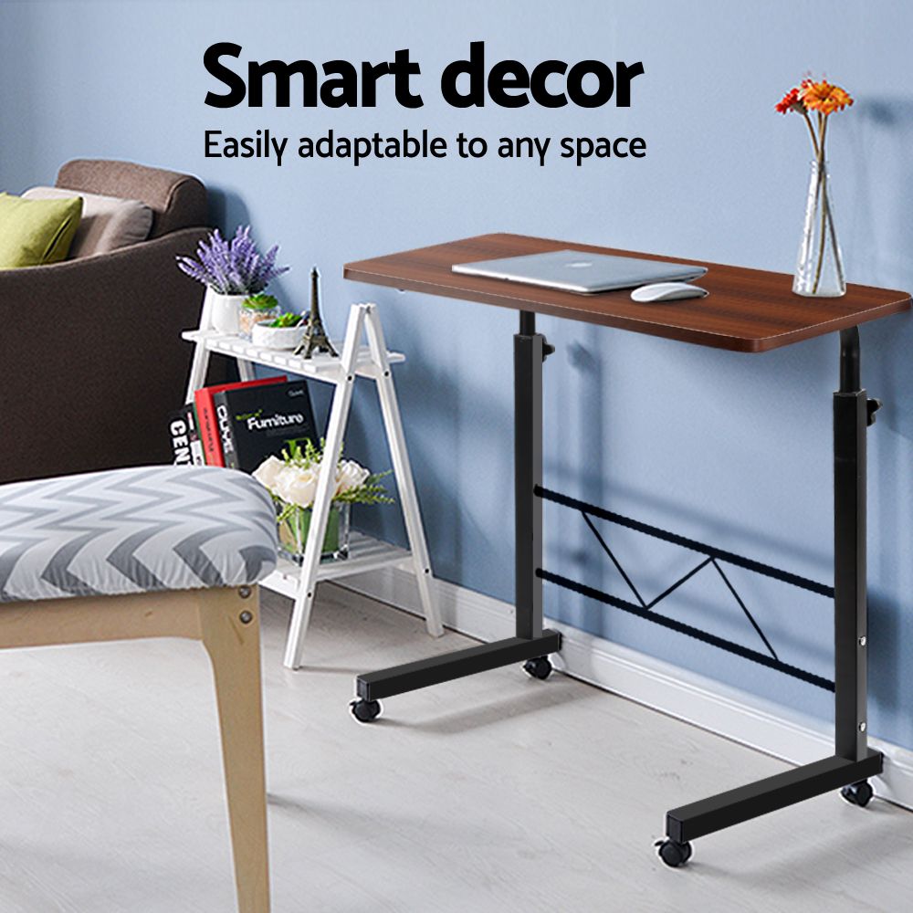 Artiss Laptop Desk Table Adjustable 60CM Dark Wood Bedworld